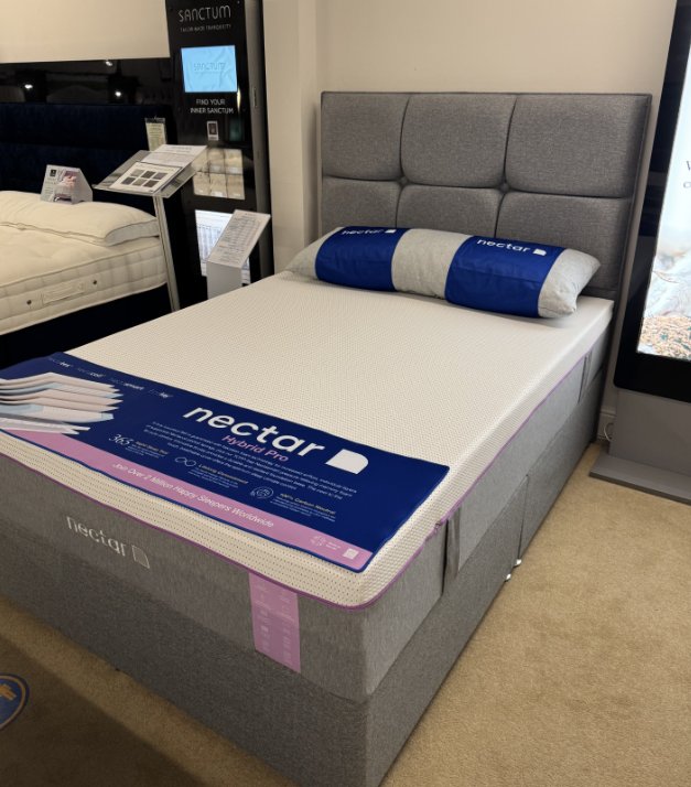 Nector Mattress with Highrove Epsom Deluxe headboard and Base 4’6 (double) (WAS: £1,791 / NOW: £999) Nector Mattress with Highrove Epsom Deluxe headboard and Base 4’6 (double) (WAS: £1,791 / NOW: £999)