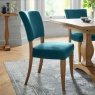 Portland Rustic Oak Sea Green Velvet Upholstered Chair Portland Rustic Oak Sea Green Velvet Upholstered Chair