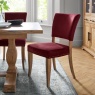 Portland Rustic Oak Crimson Velvet Upholstered Chair Portland Rustic Oak Crimson Velvet Upholstered Chair