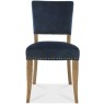 Portland Rustic Oak Dark Blue Velvet Upholstered Chair Portland Rustic Oak Dark Blue Velvet Upholstered Chair