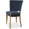 Portland Rustic Oak Dark Blue Velvet Upholstered Chair Portland Rustic Oak Dark Blue Velvet Upholstered Chair