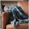 Poly Mohair Check Throw Blue Poly Mohair Check Throw Blue